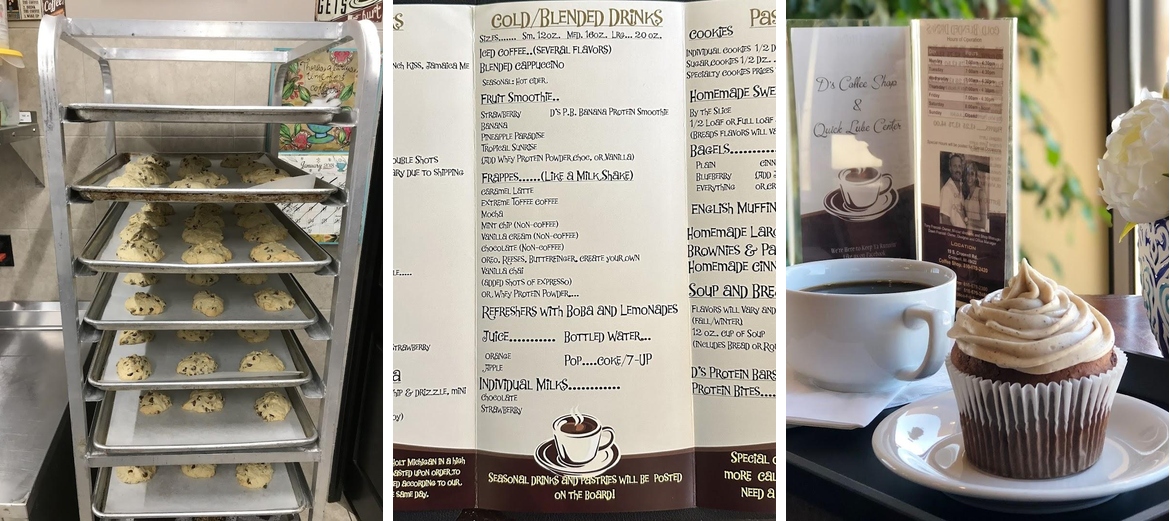 D's Coffee Shop And Quick Lube Menu