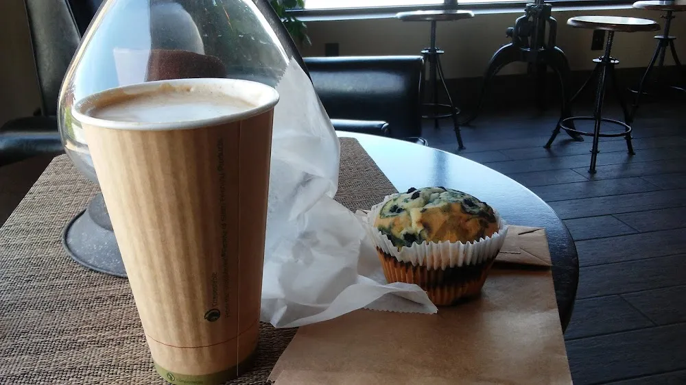 Large Latte and a Blueberry Muffin